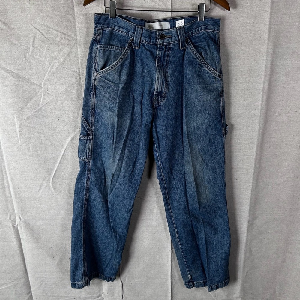 Signature by Levi Strauss‎ Mens Carpenter Jeans Blue Denim W32 L30 Utility Pants